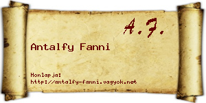 Antalfy Fanni névjegykártya